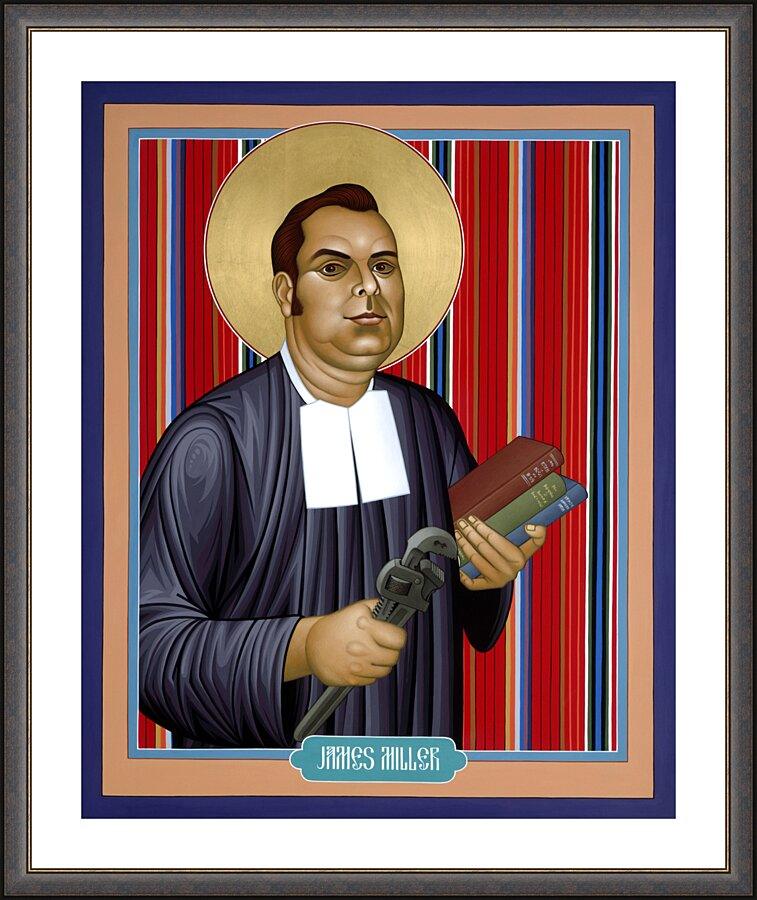 Wall Frame Espresso, Matted - Bl. James A. Miller, FSC by Br. Robert Lentz, OFM - Trinity Stores