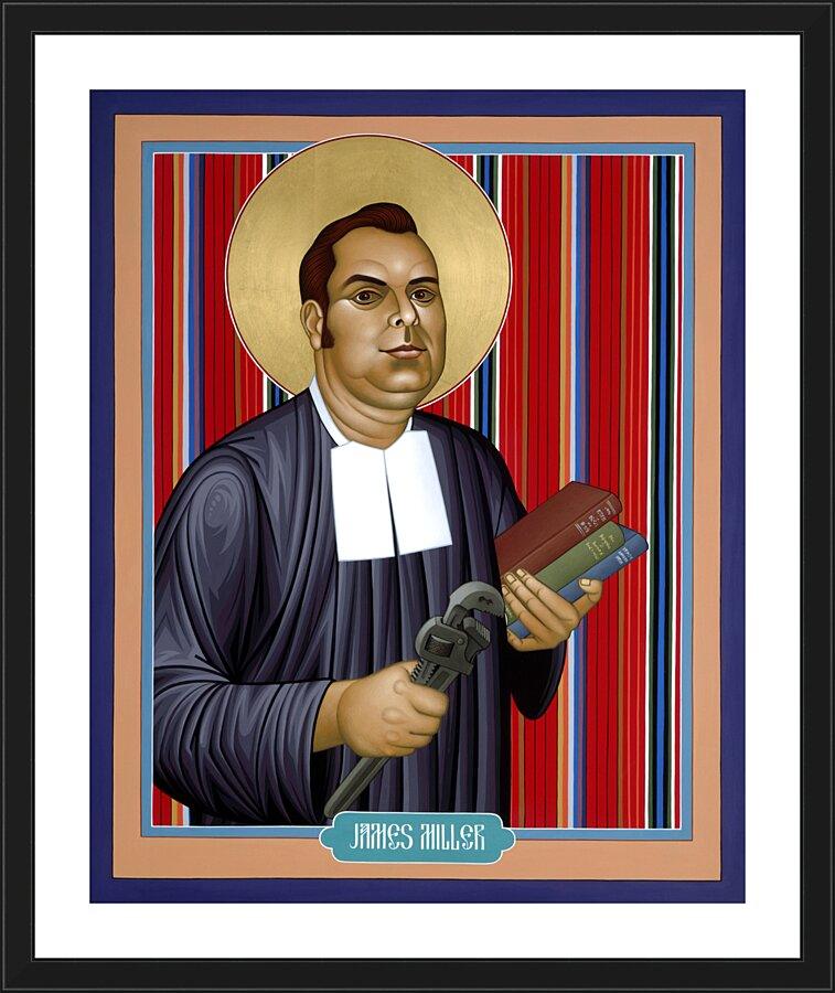 Wall Frame Black, Matted - Bl. James A. Miller, FSC by Br. Robert Lentz, OFM - Trinity Stores