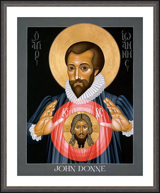 Wall Frame Espresso, Matted - John Donne by Br. Robert Lentz, OFM - Trinity Stores