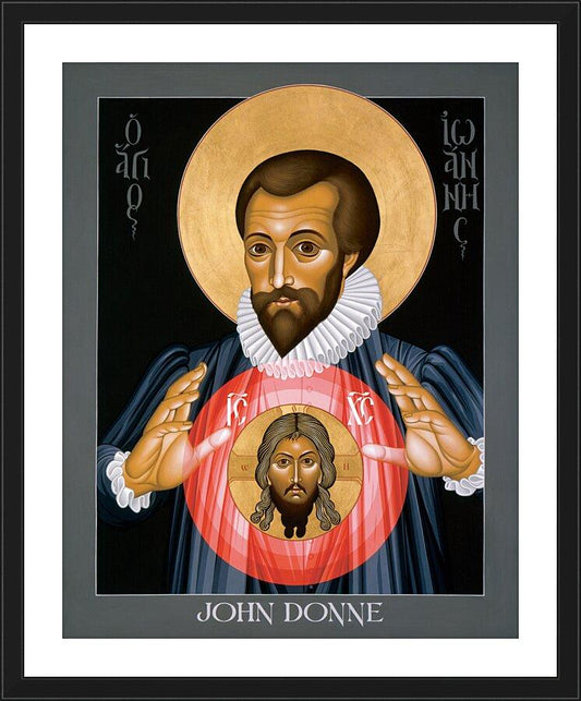 Wall Frame Black, Matted - John Donne by Br. Robert Lentz, OFM - Trinity Stores