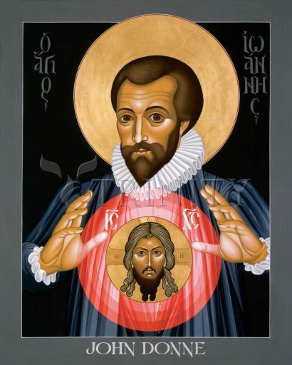 Wall Frame Black, Matted - John Donne by Br. Robert Lentz, OFM - Trinity Stores