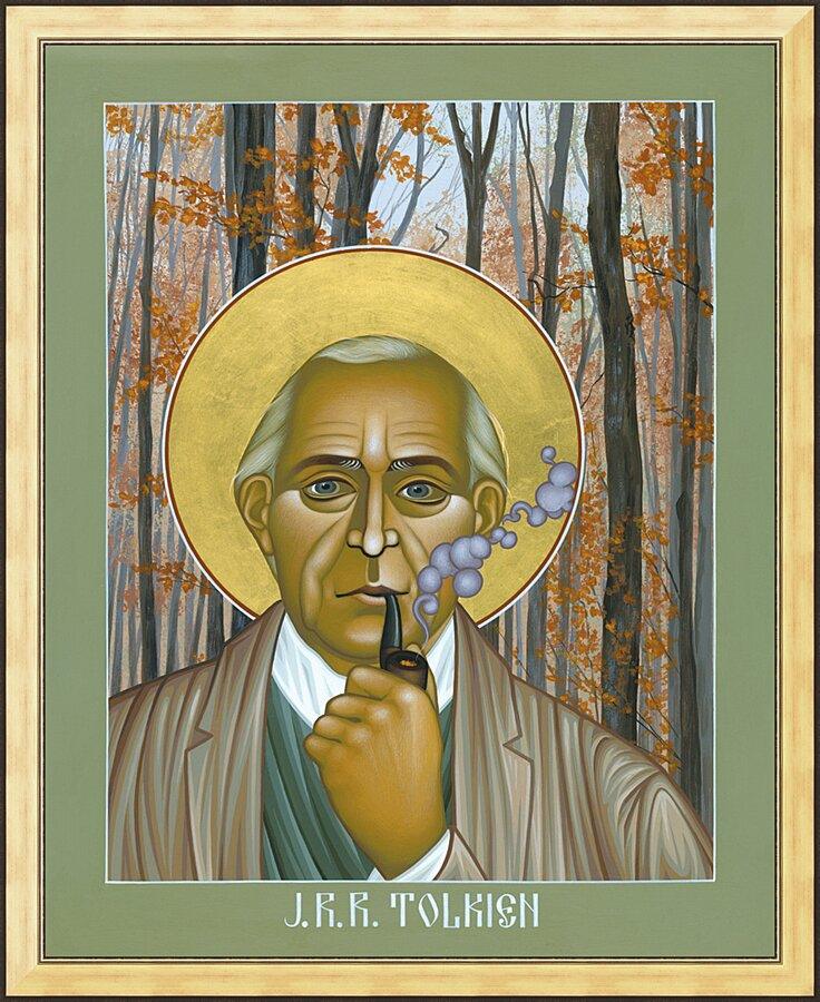 Wall Frame Gold - J.R.R. Tolkien by Br. Robert Lentz, OFM - Trinity Stores
