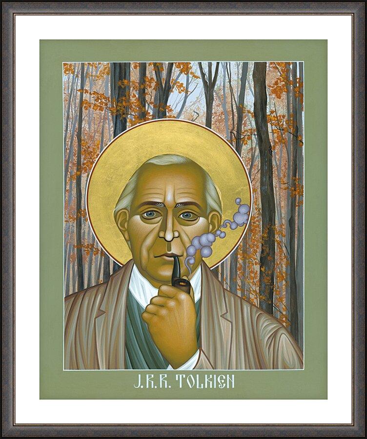 Wall Frame Espresso, Matted - J.R.R. Tolkien by Br. Robert Lentz, OFM - Trinity Stores