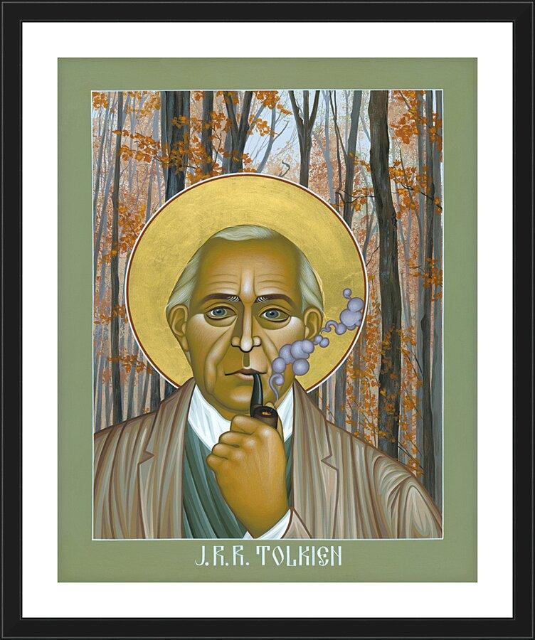 Wall Frame Black, Matted - J.R.R. Tolkien by Br. Robert Lentz, OFM - Trinity Stores