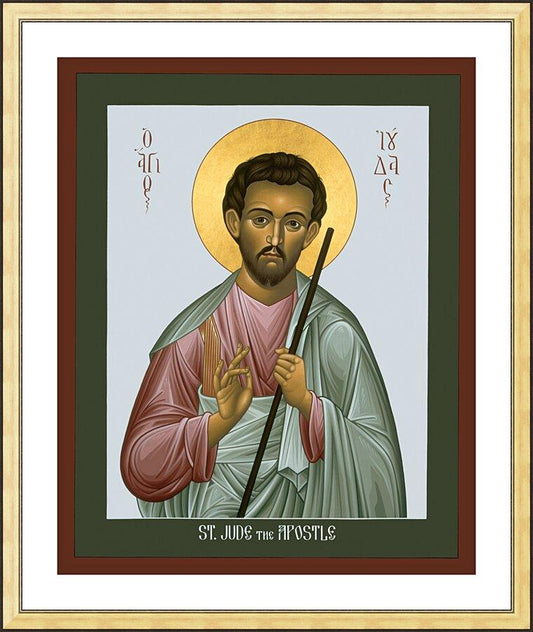 Wall Frame Gold, Matted - St. Jude the Apostle by Br. Robert Lentz, OFM - Trinity Stores