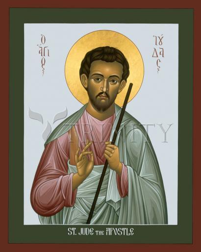 Wall Frame Black, Matted - St. Jude the Apostle by Br. Robert Lentz, OFM - Trinity Stores