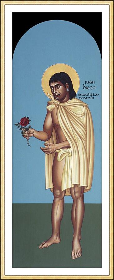 Wall Frame Gold, Matted - St. Juan Diego Cuauhtlatoatzin by Br. Robert Lentz, OFM - Trinity Stores