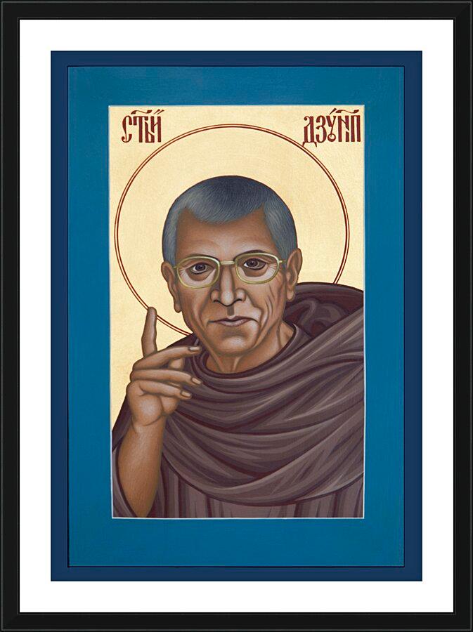 Wall Frame Black, Matted - Br. Juniper Capece, OFM by Br. Robert Lentz, OFM - Trinity Stores