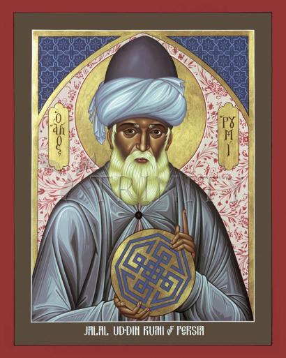 Wall Frame Espresso, Matted - Jalal Ud-din Rumi of Persia by Br. Robert Lentz, OFM - Trinity Stores
