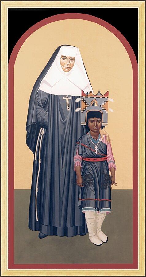 Wall Frame Gold - St. Katharine Drexel by Br. Robert Lentz, OFM - Trinity Stores