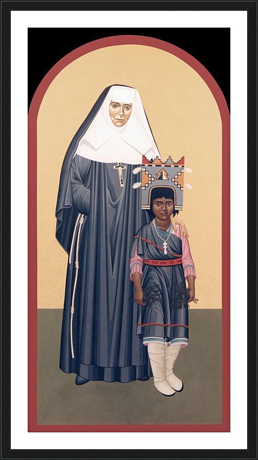 Wall Frame Black, Matted - St. Katharine Drexel by Br. Robert Lentz, OFM - Trinity Stores
