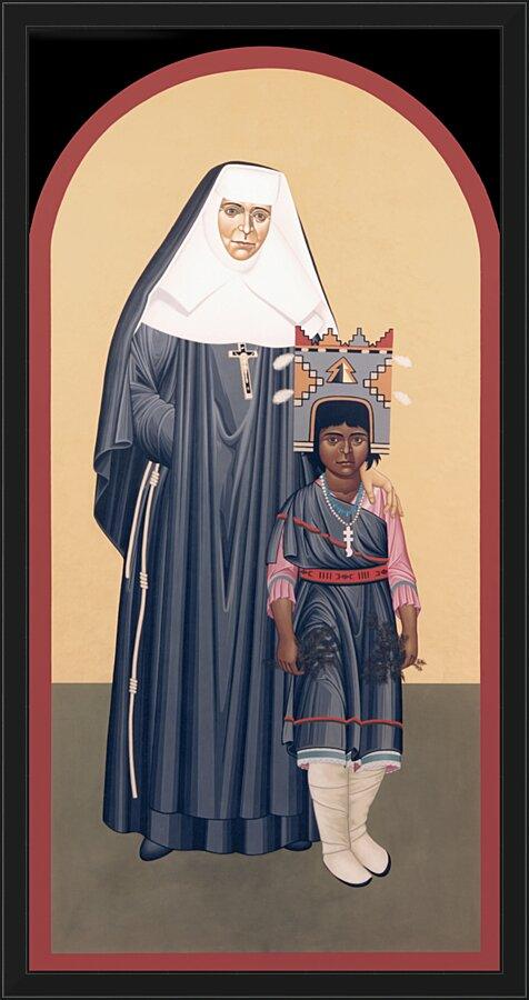 Wall Frame Black - St. Katharine Drexel by Br. Robert Lentz, OFM - Trinity Stores