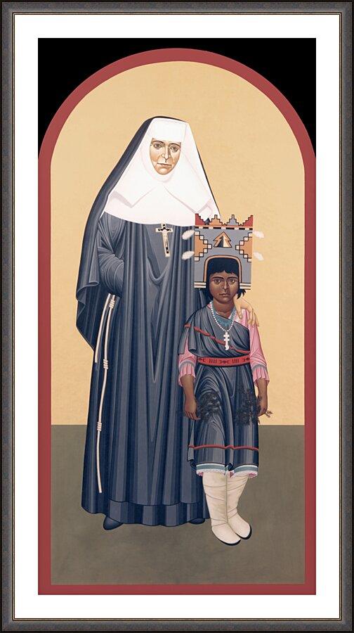 Wall Frame Espresso, Matted - St. Katharine Drexel by Br. Robert Lentz, OFM - Trinity Stores