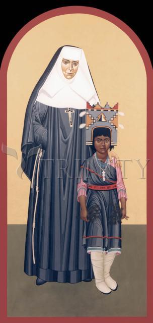 Wall Frame Espresso, Matted - St. Katharine Drexel by Br. Robert Lentz, OFM - Trinity Stores