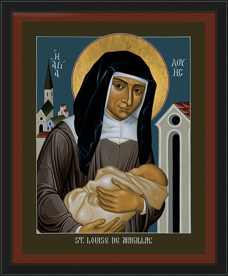 Wall Frame Black - St. Louise de Marillac by Br. Robert Lentz, OFM - Trinity Stores