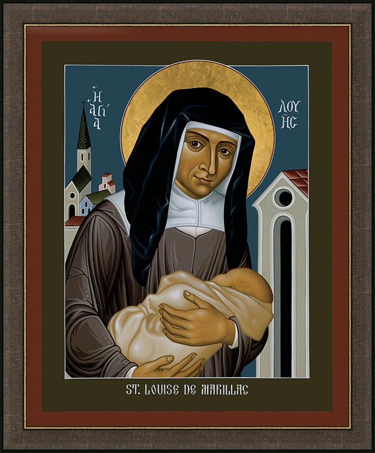 Wall Frame Espresso - St. Louise de Marillac by Br. Robert Lentz, OFM - Trinity Stores