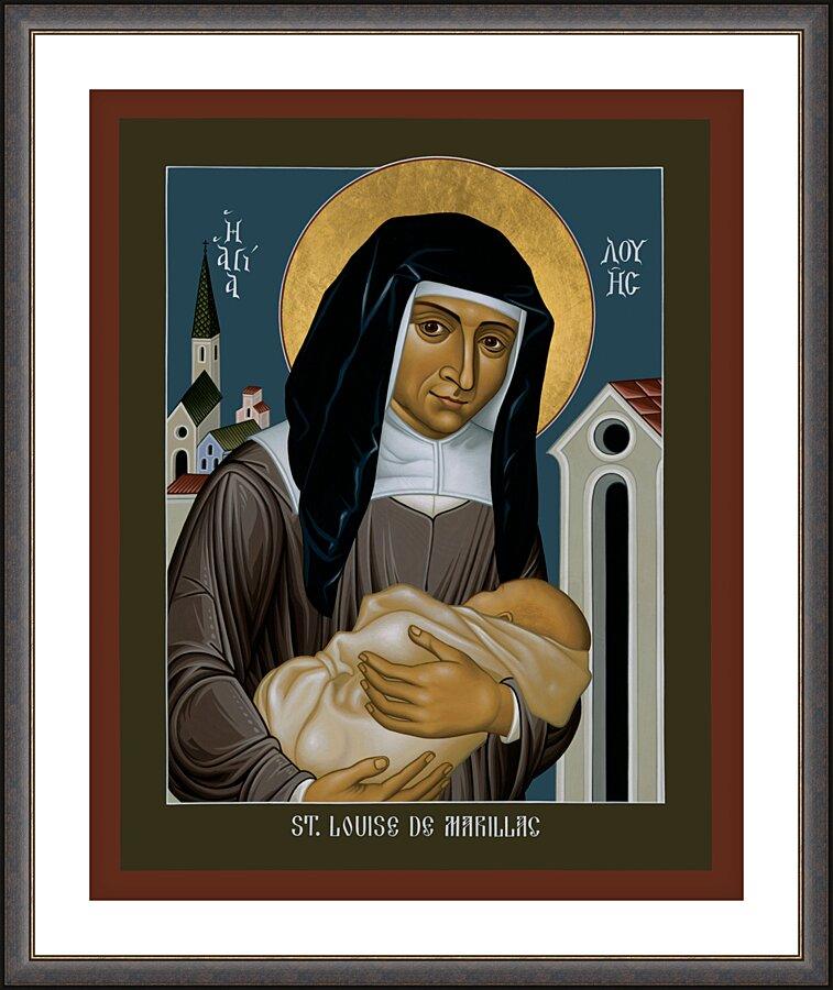 Wall Frame Espresso, Matted - St. Louise de Marillac by Br. Robert Lentz, OFM - Trinity Stores