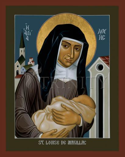 Wall Frame Black, Matted - St. Louise de Marillac by Br. Robert Lentz, OFM - Trinity Stores