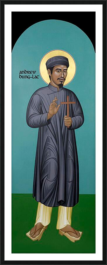 Wall Frame Black, Matted - St. Andrew Dung-Lac by Br. Robert Lentz, OFM - Trinity Stores