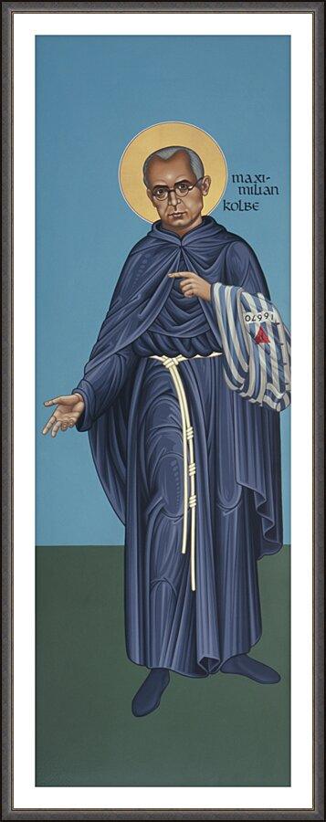 Wall Frame Espresso, Matted - St. Maximilian Kolbe by Br. Robert Lentz, OFM - Trinity Stores