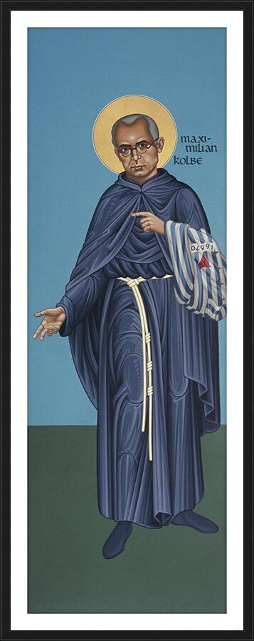 Wall Frame Black, Matted - St. Maximilian Kolbe by Br. Robert Lentz, OFM - Trinity Stores