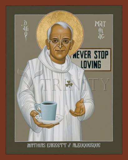 Wall Frame Espresso, Matted - Mathias Barrett of Albuquerque by Br. Robert Lentz, OFM - Trinity Stores