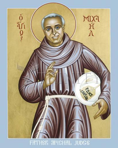 Wall Frame Gold, Matted - Mychal Judge, OFM by Br. Robert Lentz, OFM - Trinity Stores