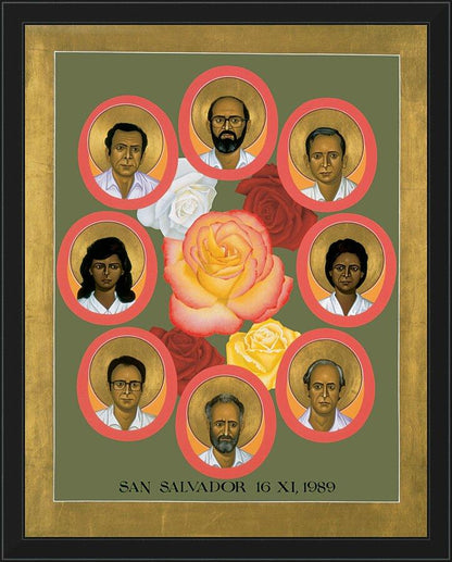 Wall Frame Black - Martyrs of the Jesuit University by Br. Robert Lentz, OFM - Trinity Stores