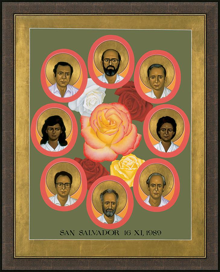 Wall Frame Espresso - Martyrs of the Jesuit University by Br. Robert Lentz, OFM - Trinity Stores