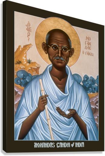 Canvas Print - Mohandas Gandhi by Br. Robert Lentz, OFM - Trinity Stores