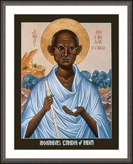 Wall Frame Espresso - Mohandas Gandhi by R. Lentz