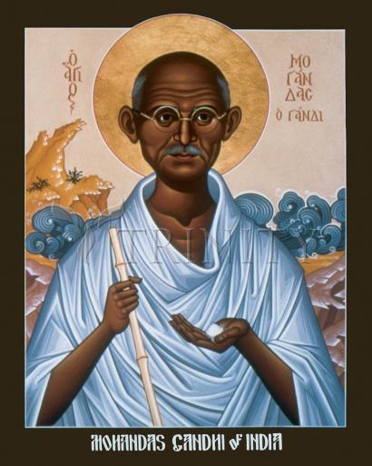 Canvas Print - Mohandas Gandhi by Br. Robert Lentz, OFM - Trinity Stores