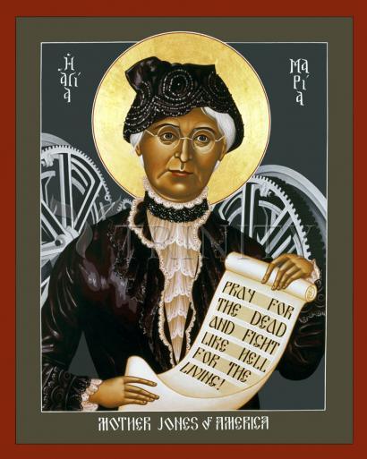 Wall Frame Black, Matted - Mother Jones of America by Br. Robert Lentz, OFM - Trinity Stores