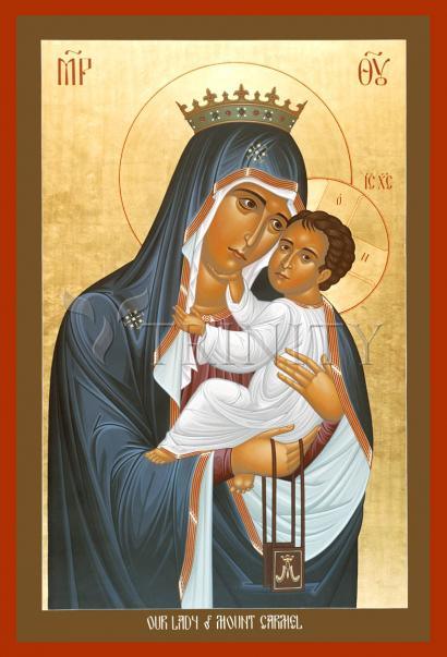 Acrylic Print - Our Lady of Mt. Carmel by Br. Robert Lentz, OFM - Trinity Stores
