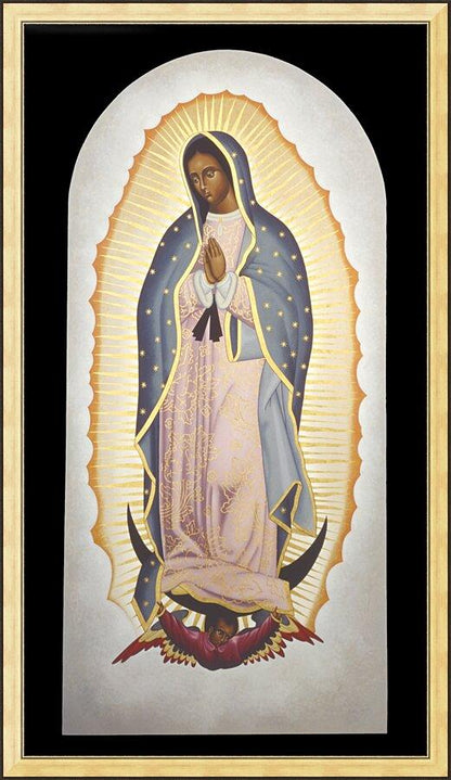 Wall Frame Gold - Our Lady of Guadalupe by Br. Robert Lentz, OFM - Trinity Stores