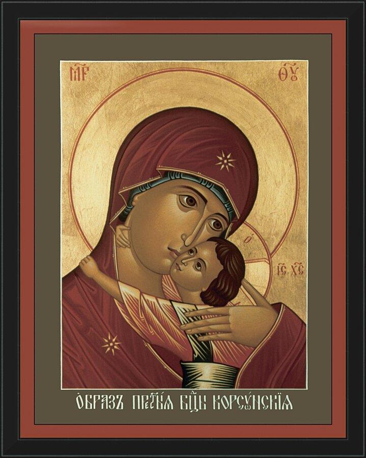 Wall Frame Black - Our Lady of Korsun by Br. Robert Lentz, OFM - Trinity Stores