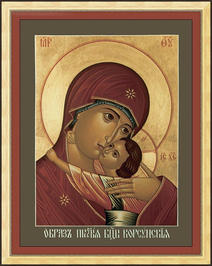 Wall Frame Gold - Our Lady of Korsun by Br. Robert Lentz, OFM - Trinity Stores