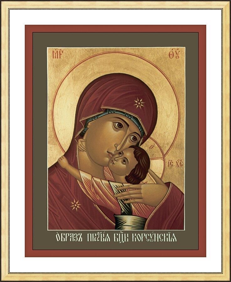 Wall Frame Gold, Matted - Our Lady of Korsun by Br. Robert Lentz, OFM - Trinity Stores