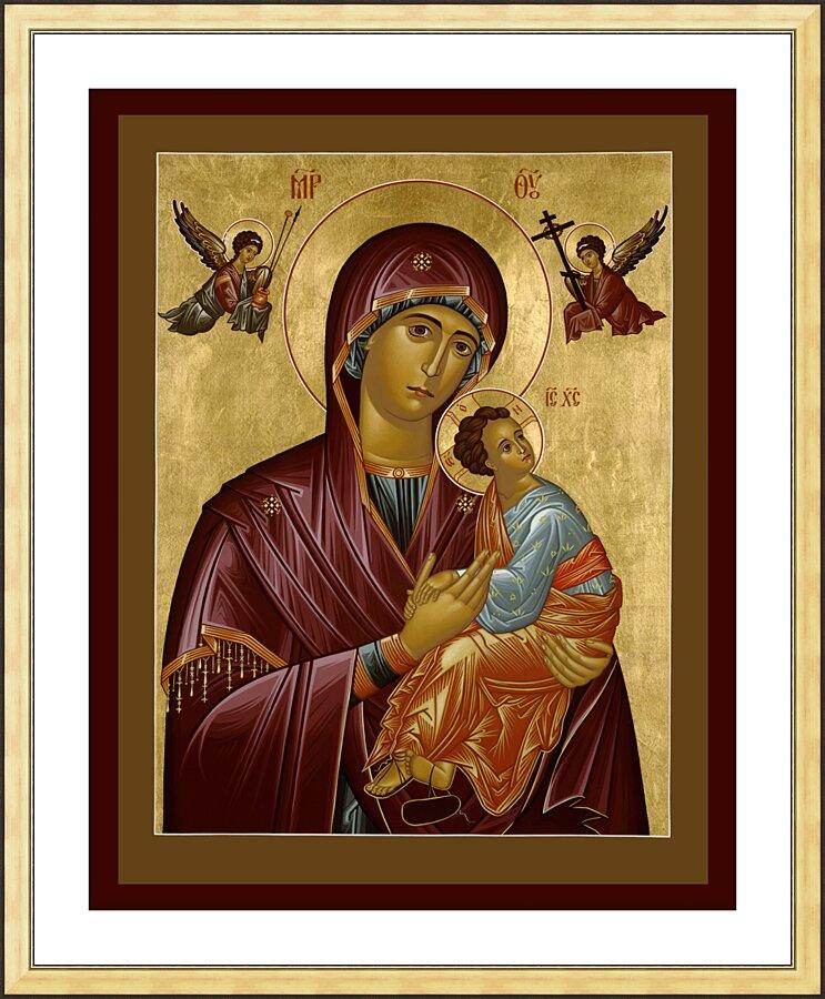 Wall Frame Gold, Matted - Our Lady of Perpetual Help by Br. Robert Lentz, OFM - Trinity Stores