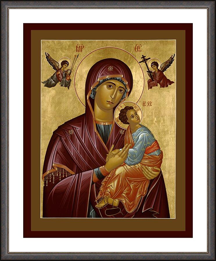 Wall Frame Espresso, Matted - Our Lady of Perpetual Help by Br. Robert Lentz, OFM - Trinity Stores