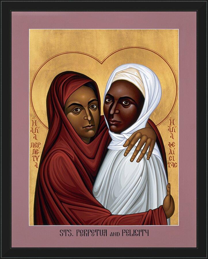 Wall Frame Black - Sts. Perpetua and Felicity by Br. Robert Lentz, OFM - Trinity Stores