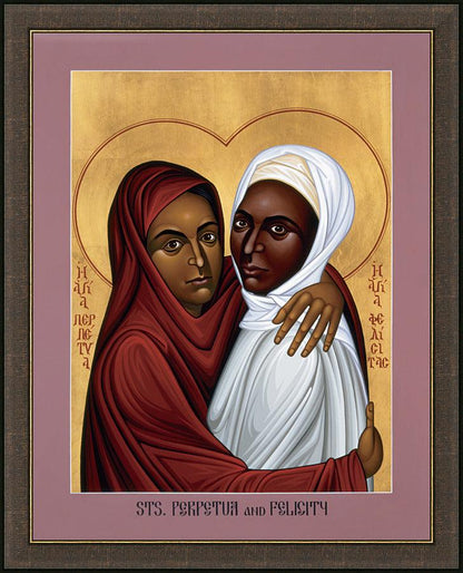 Wall Frame Espresso - Sts. Perpetua and Felicity by Br. Robert Lentz, OFM - Trinity Stores