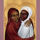 Wall Frame Espresso, Matted - Sts. Perpetua and Felicity by Br. Robert Lentz, OFM - Trinity Stores