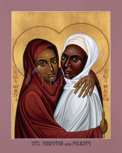 Wall Frame Gold, Matted - Sts. Perpetua and Felicity by Br. Robert Lentz, OFM - Trinity Stores