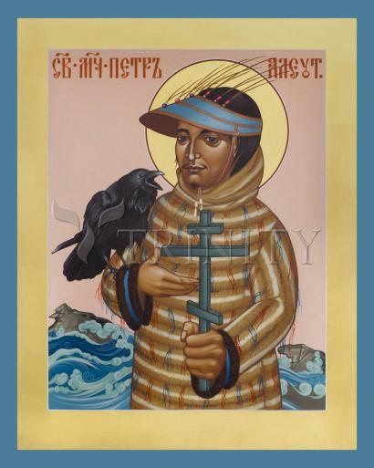 Wall Frame Gold, Matted - St. Peter the Aleut by Br. Robert Lentz, OFM - Trinity Stores