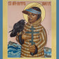 Wall Frame Espresso, Matted - St. Peter the Aleut by Br. Robert Lentz, OFM - Trinity Stores