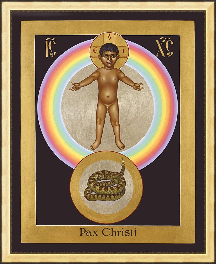 Wall Frame Gold - Pax Christi by Br. Robert Lentz, OFM - Trinity Stores