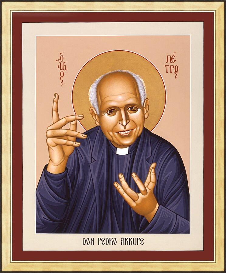 Wall Frame Gold - Pedro Arrupe, SJ by Br. Robert Lentz, OFM - Trinity Stores