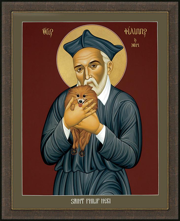 Wall Frame Espresso - St. Philip Neri by Br. Robert Lentz, OFM - Trinity Stores