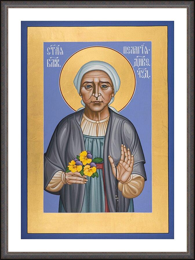 Wall Frame Espresso, Matted - St. Pelagia of Diveyevo by Br. Robert Lentz, OFM - Trinity Stores